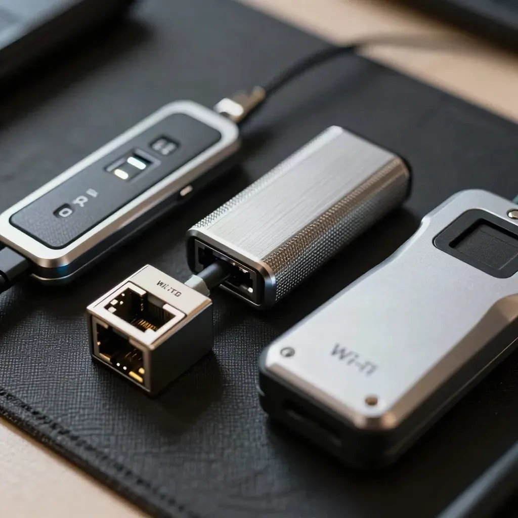 Macro view of cybersecurity pen-testing tools on an ESD mat, lit and ready for use